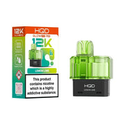 HQD Glow Pro 12K Lemon Lime prefilled pods offering long-lasting flavour and smooth vaping